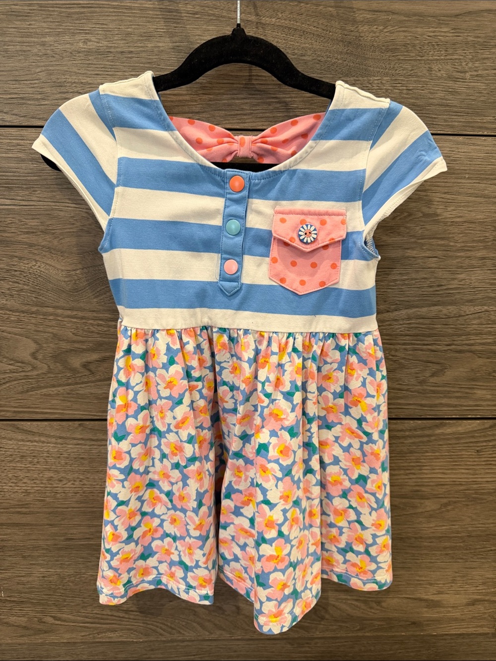 Wildflowers Blue and Pink Striped Floral Top